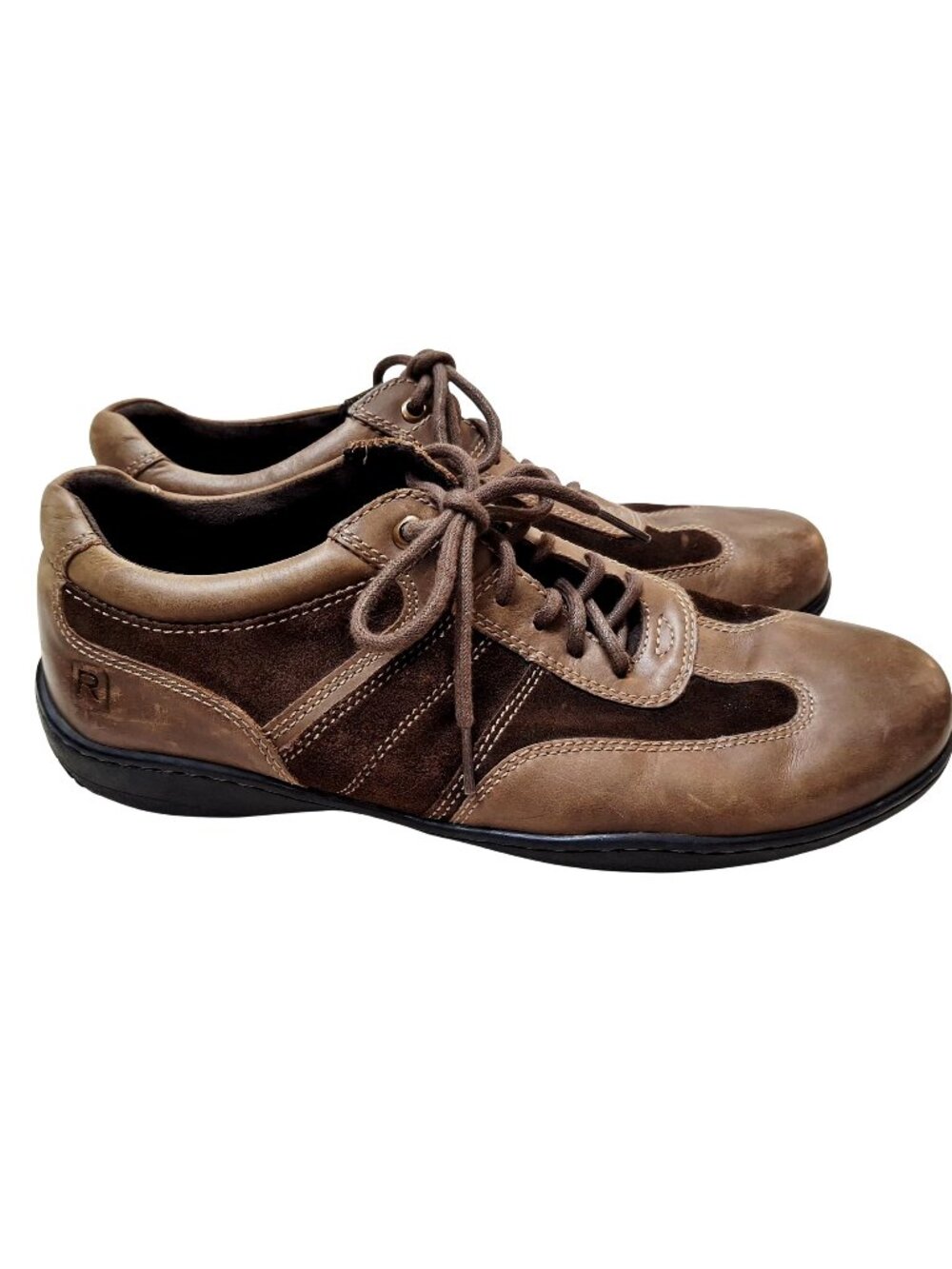 Rockport Mens Brown Leather & Suede Casual Walking Shoes Lightweight & Shock Abs